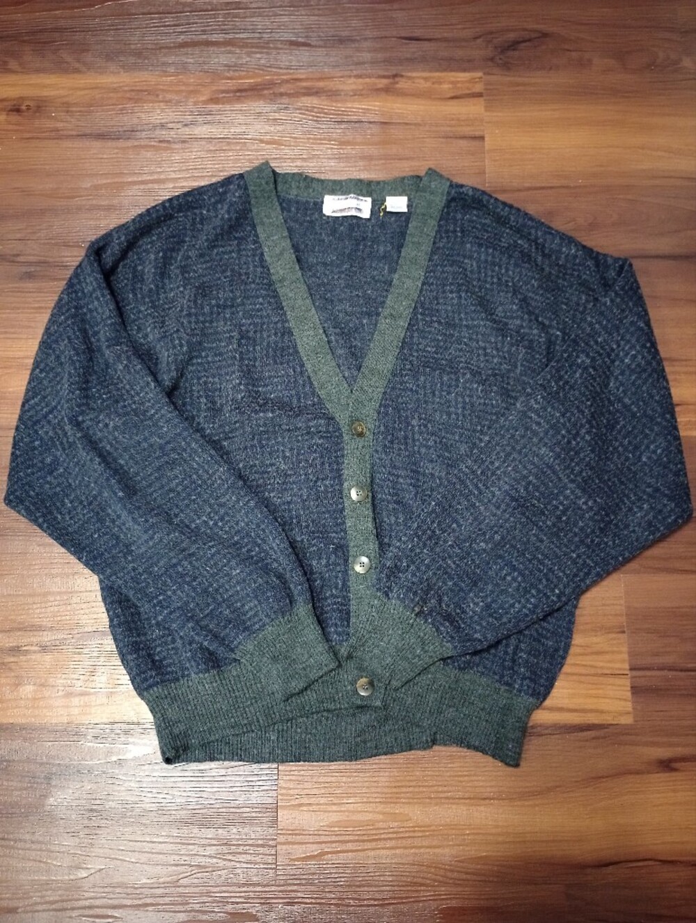 Vintage Murano 90s Washable Wool Blend Button Front Cardigan Eclectic Grandpa